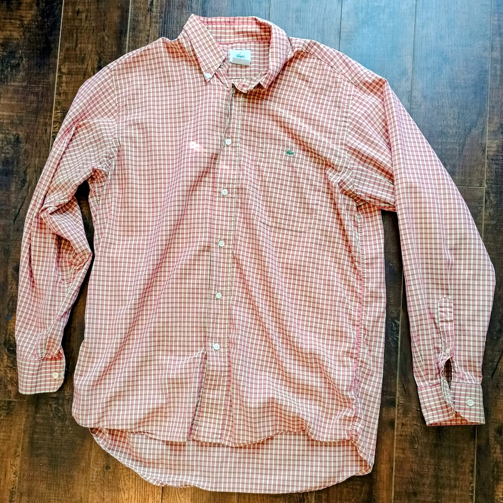 Lacoste Orange Casual Button Down Shirt Vibrant Style